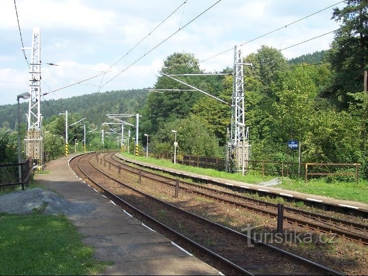 Line: Railway line at the Brno stop