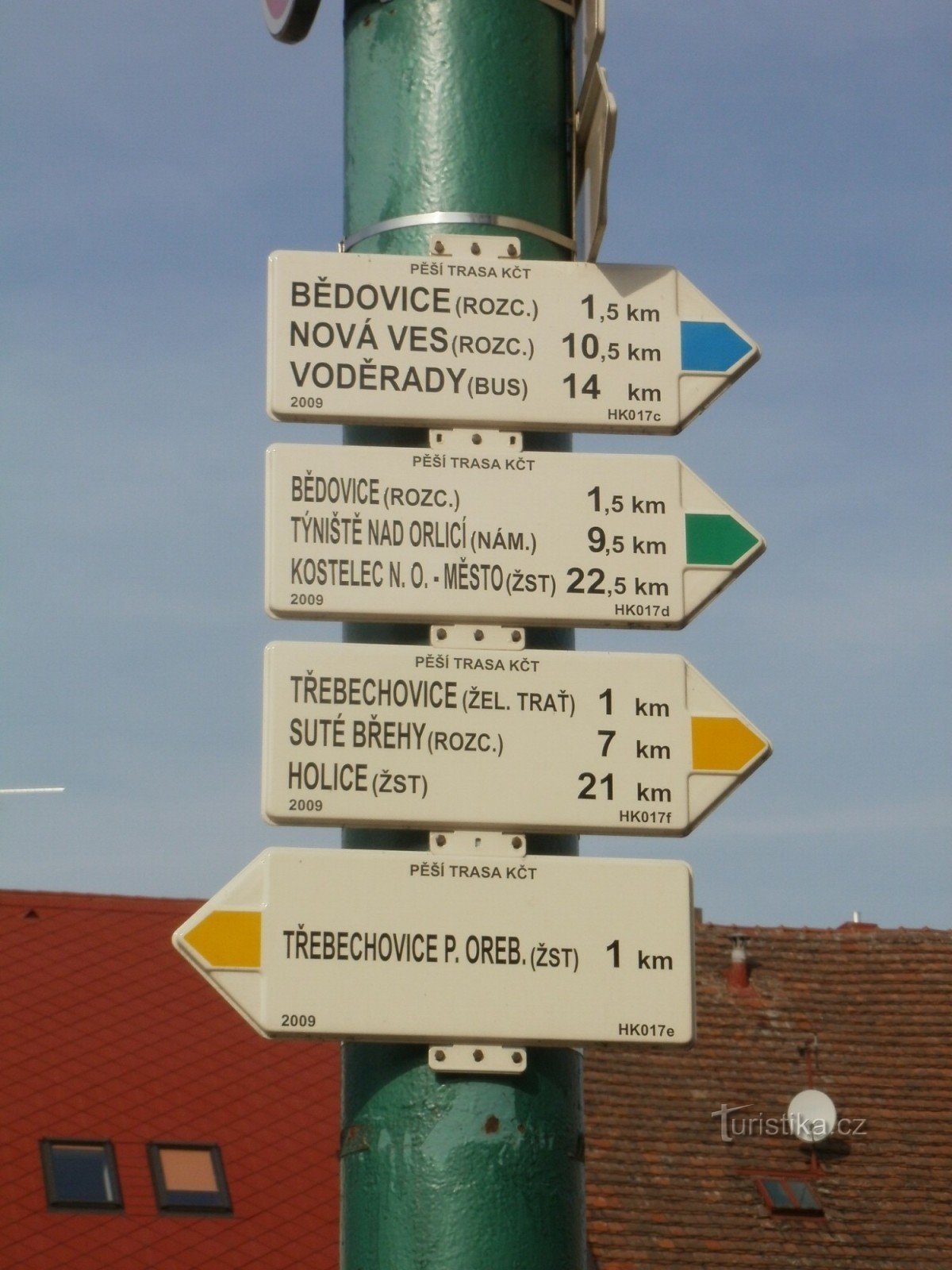 Třebechovice pod Oreb - 主要的旅游路标