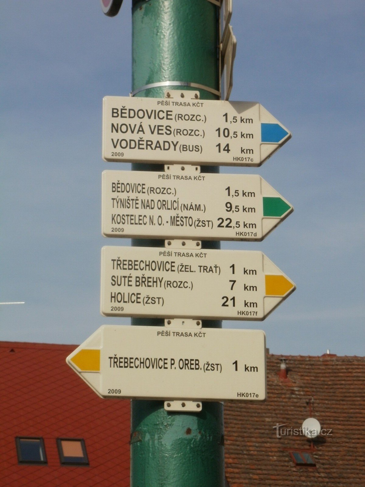 Třebechovice pod Oreb - the main tourist signpost