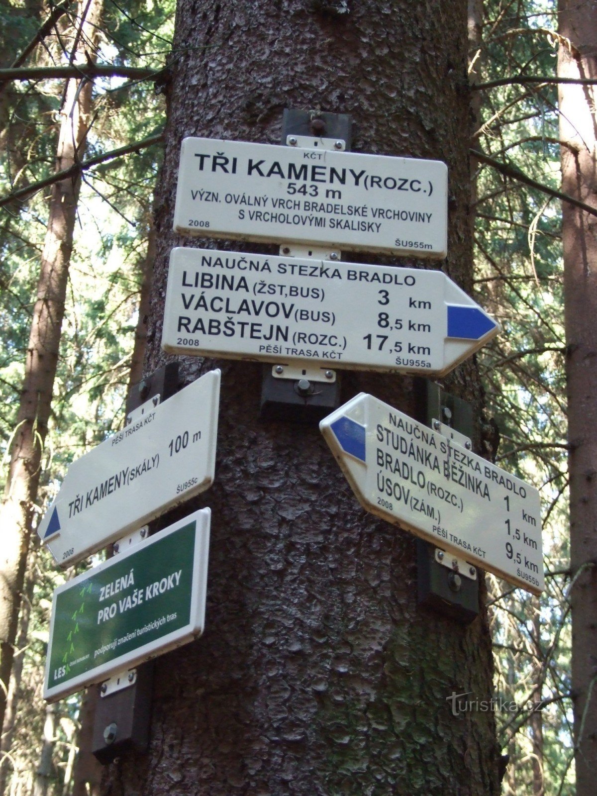 Three Stones (stațiune), stâlp indicator