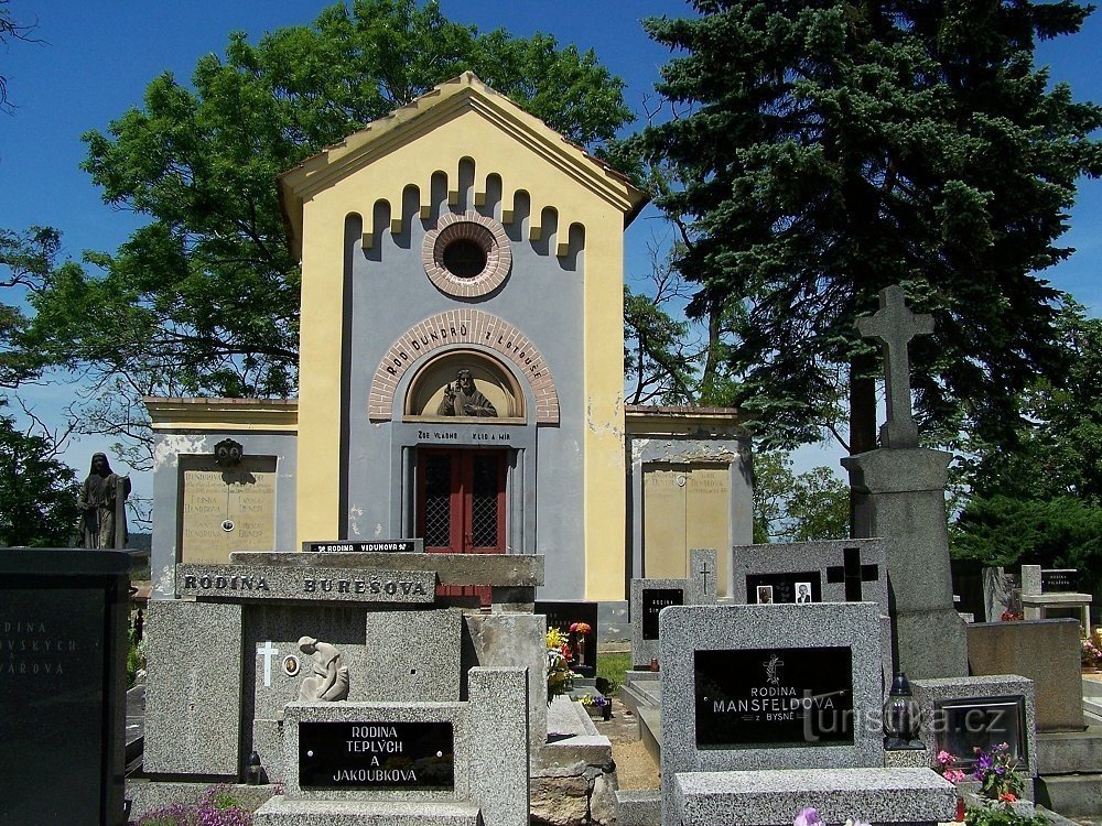 Tuřany - cementerio cerca de la Iglesia de la Asunción de la Virgen María