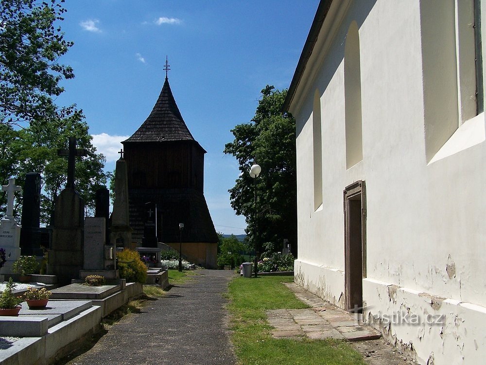 Tuřany – Campanario de la Iglesia de la Asunción de la Virgen María