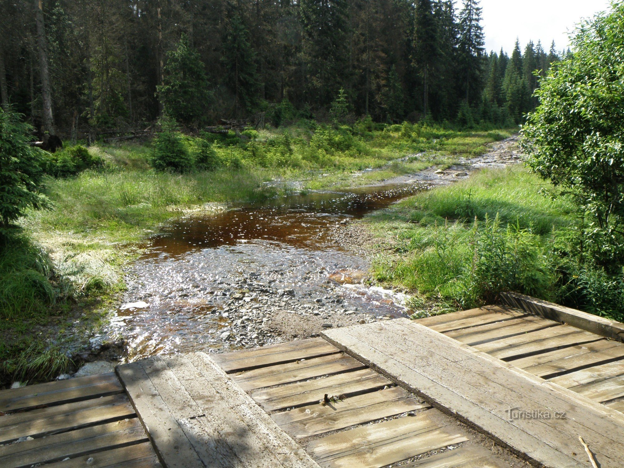 sentier de randonnée transformé en ruisseau