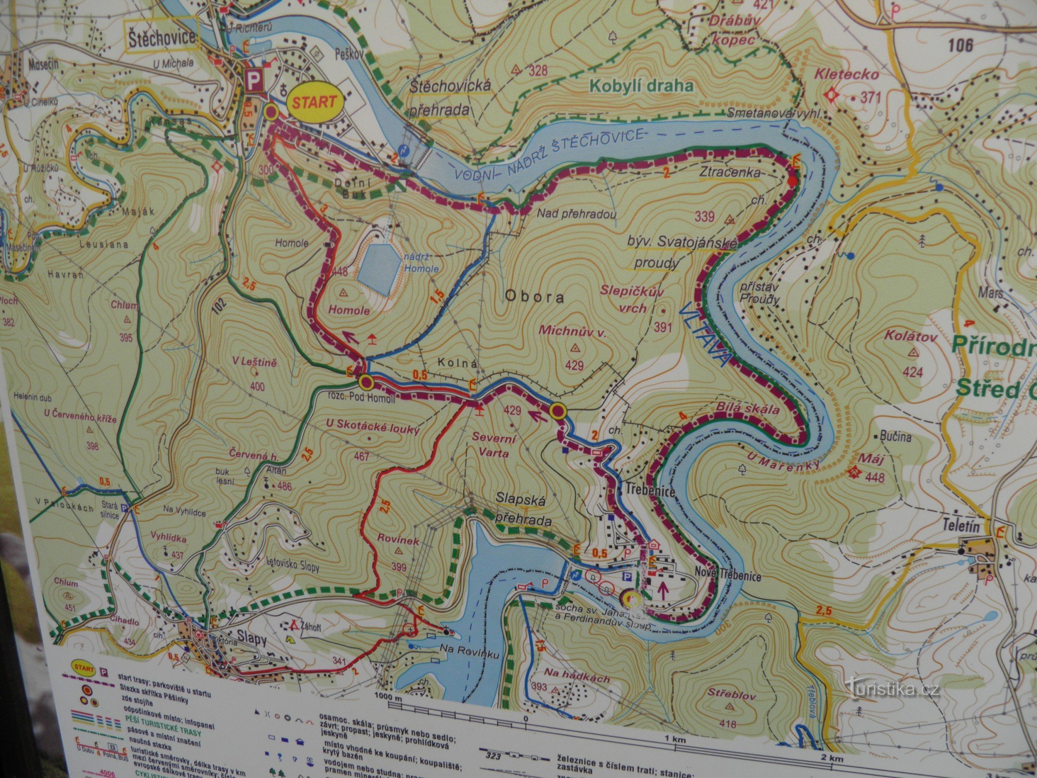 Tourist trail Svatojanské currents.