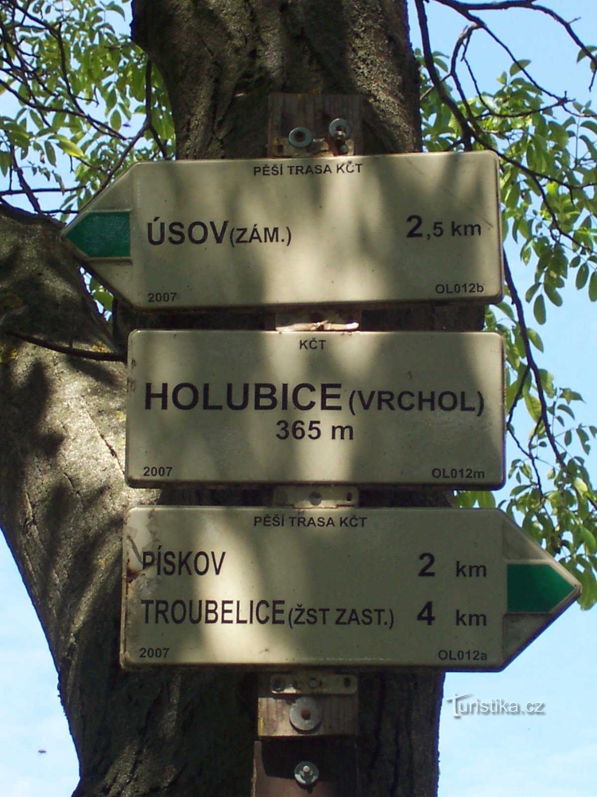 turistické označení Holubice