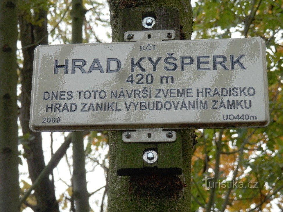 Tourist sign on the hill