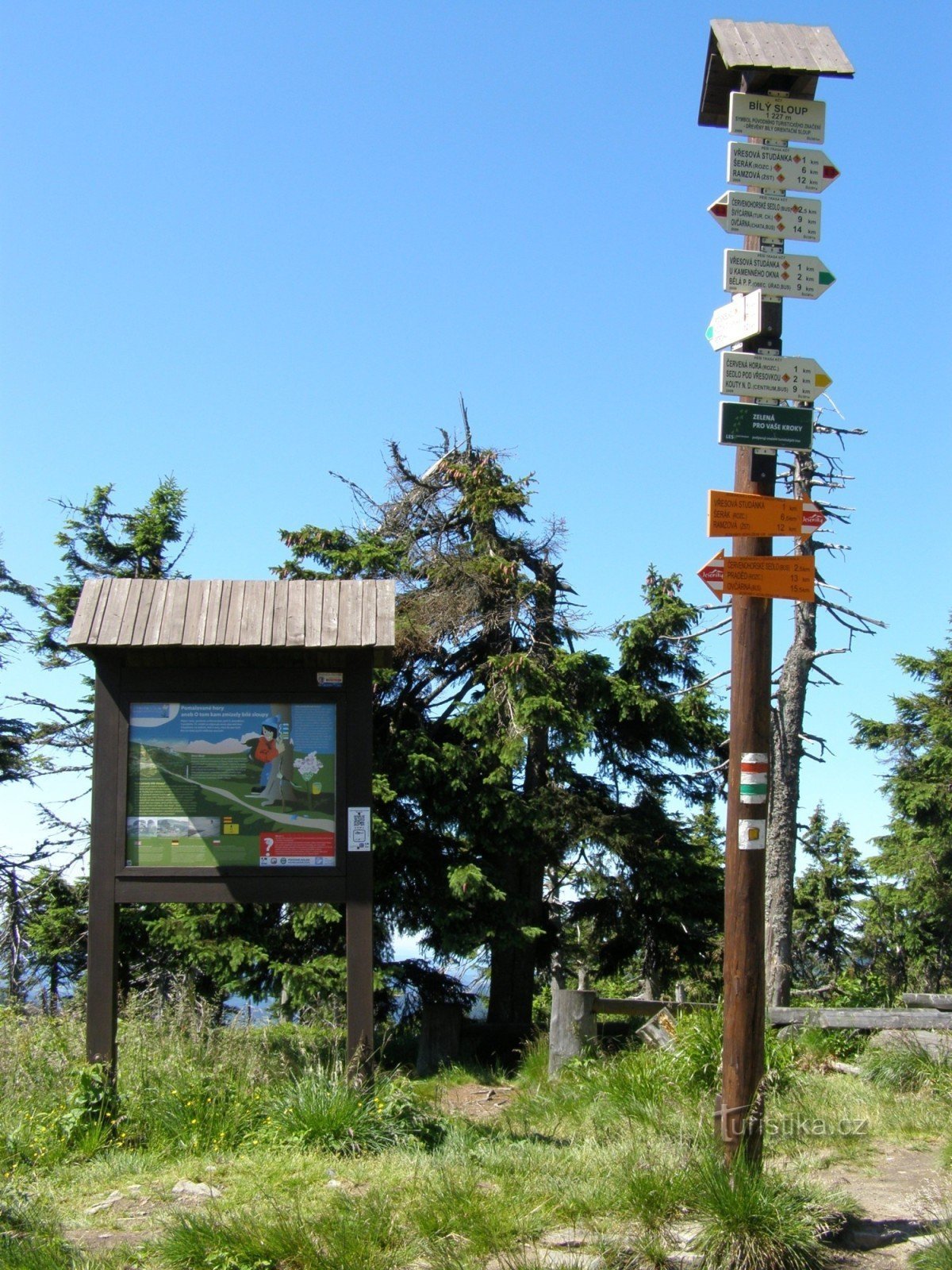 turistické rozcestí - Bílý sloup