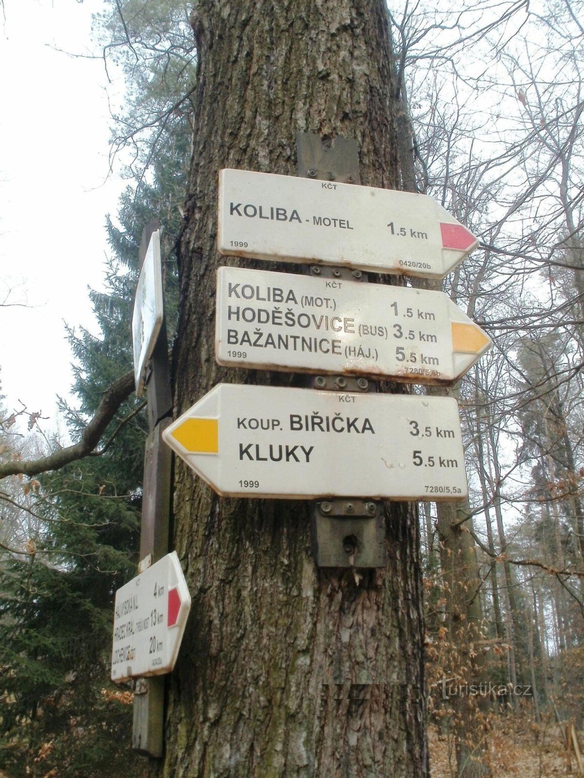turisti risteys Borkovník - Hradecké lesy