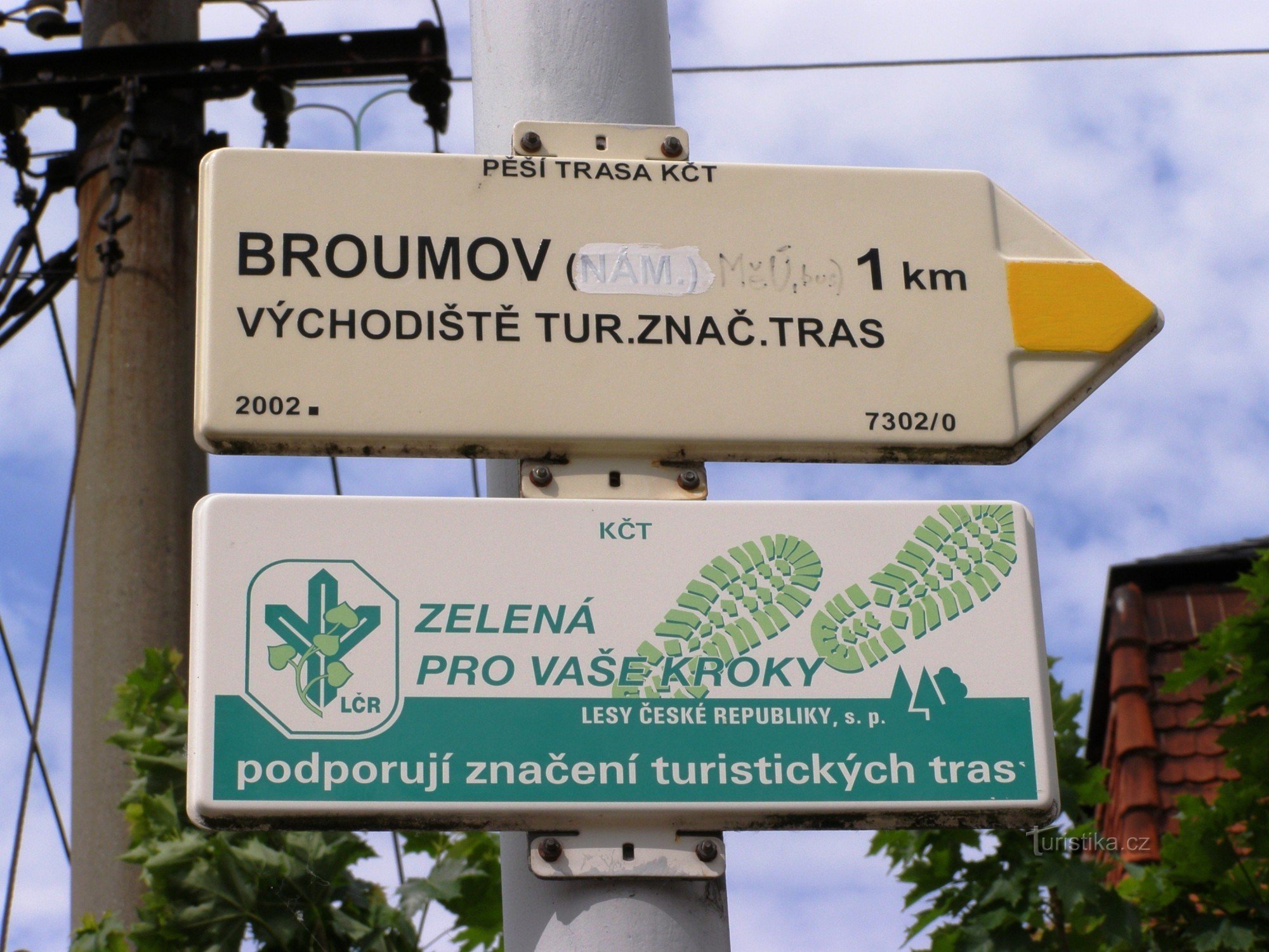 turistické rozcestí Broumov - žst, nádraží