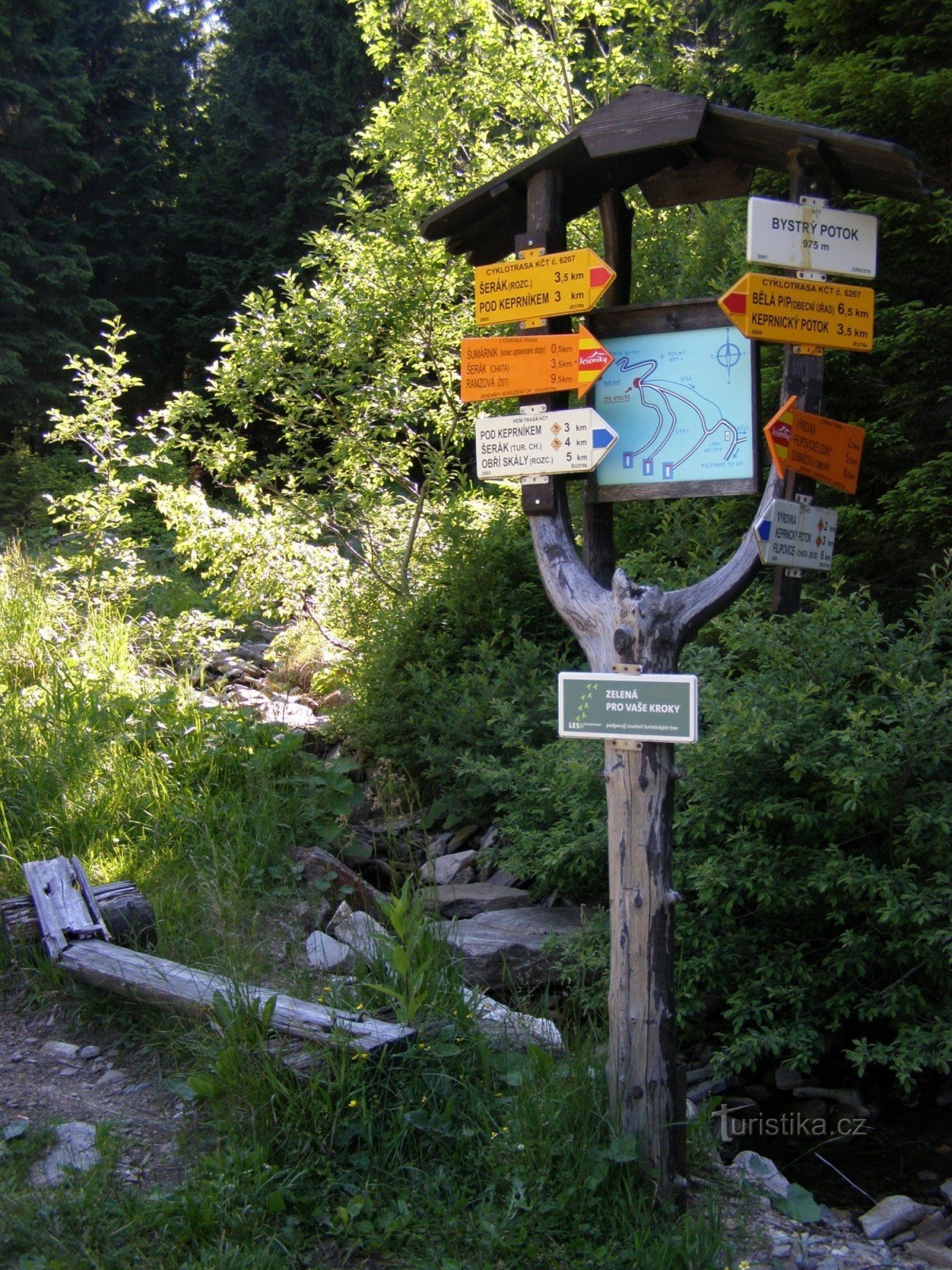 tourist crossroads - Bystrý potok