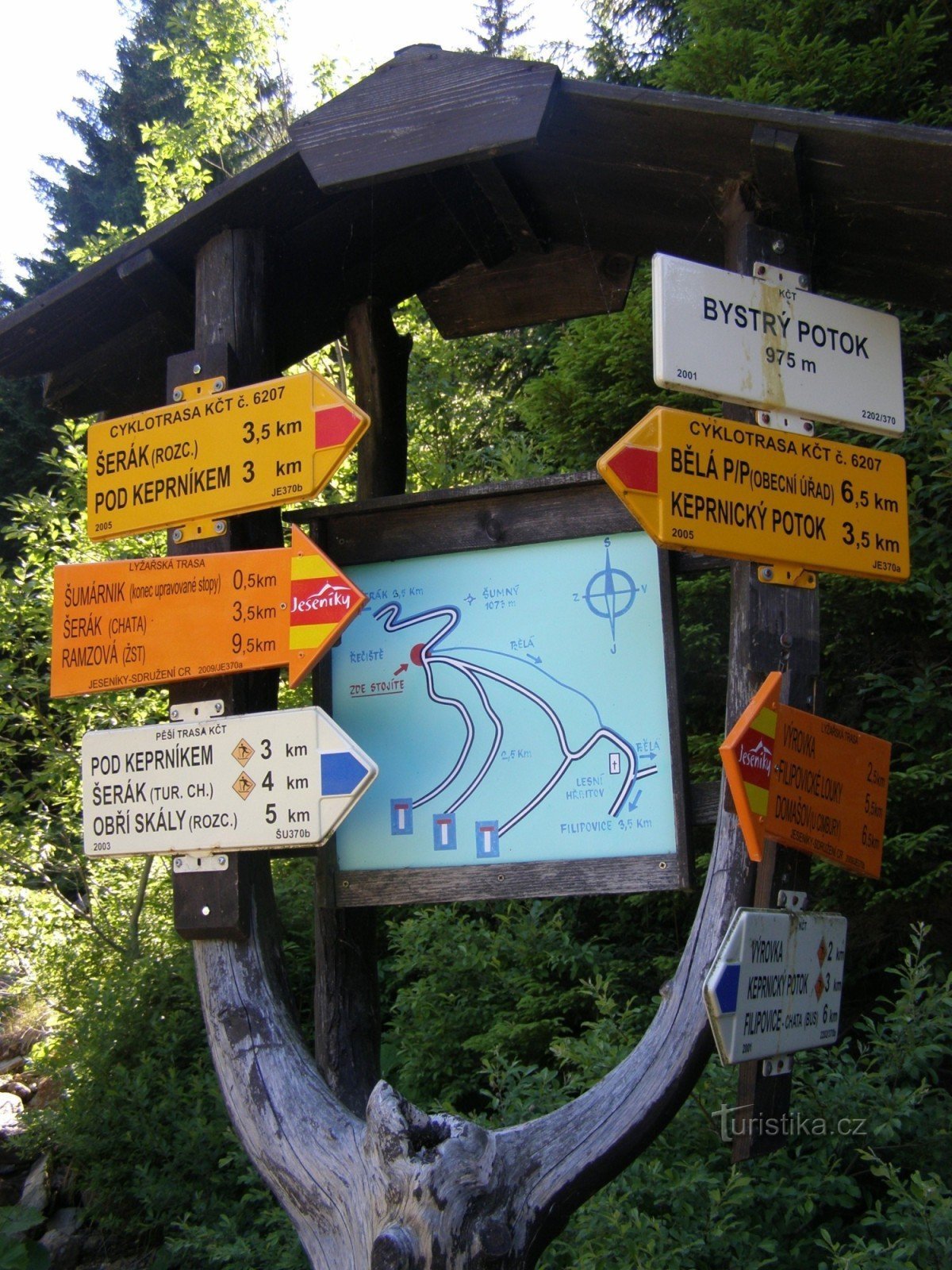 răscruce turistică - Bystrý potok