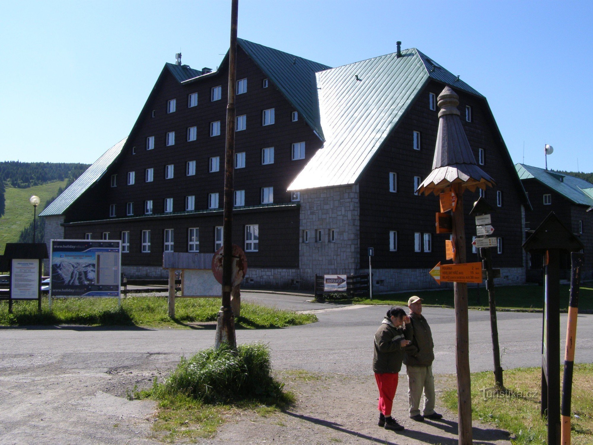 tourist junction Červenohorské sedlo - bus, near the hotel