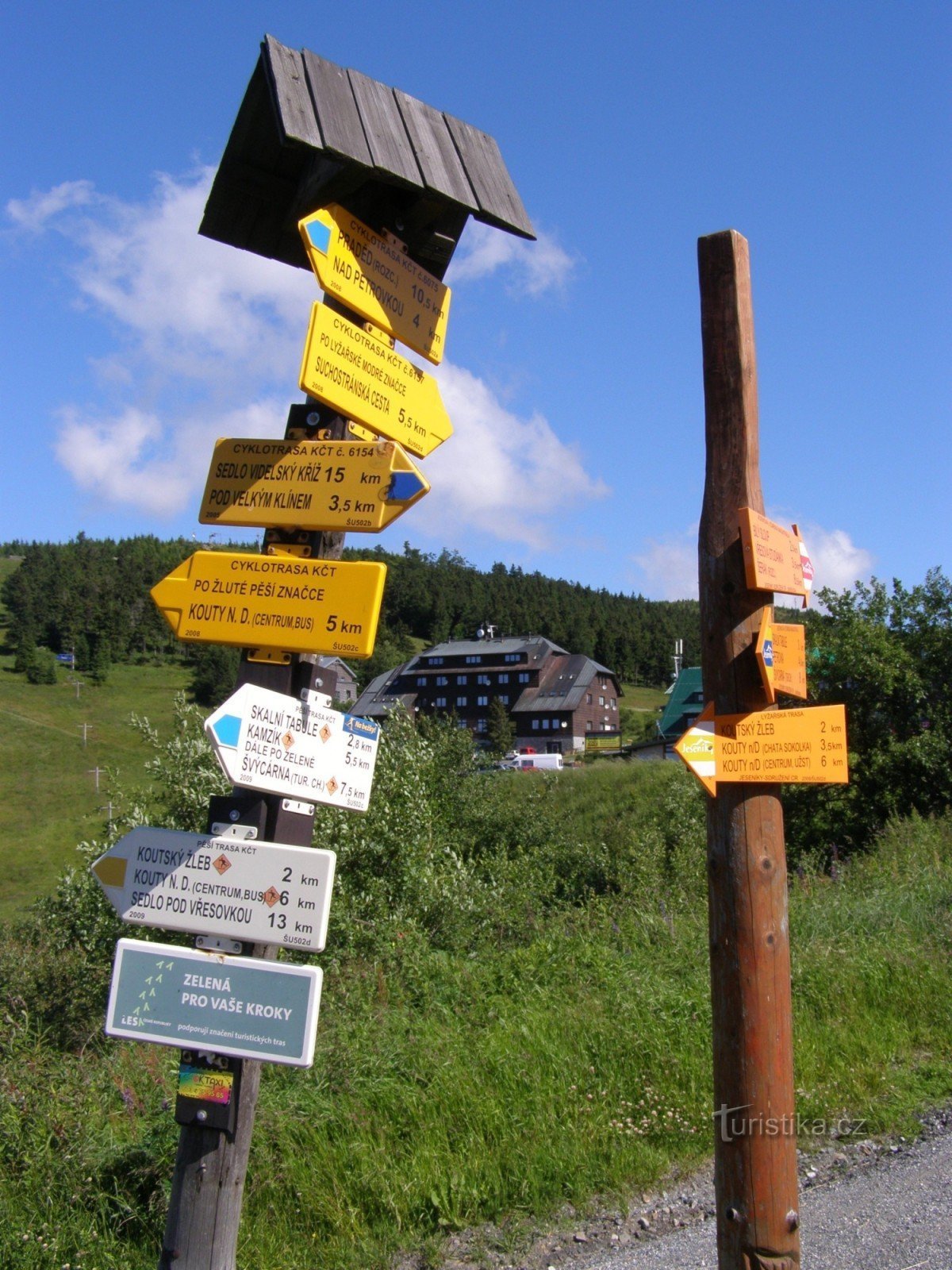 encrucijada turística Červenohorské sedlo - autobús, parada