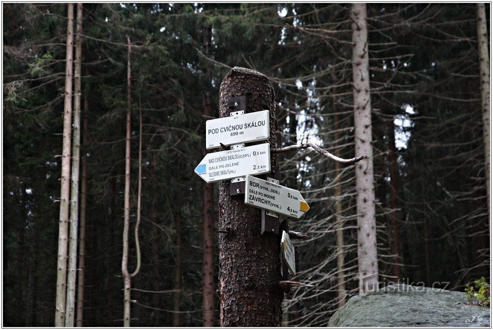 Encruzilhada turística de Cvicná skály