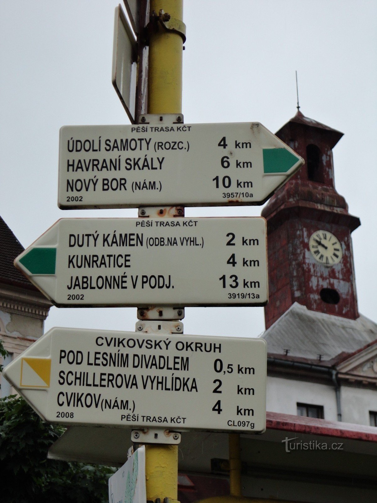 turisti risteys Cvikov - náměstí