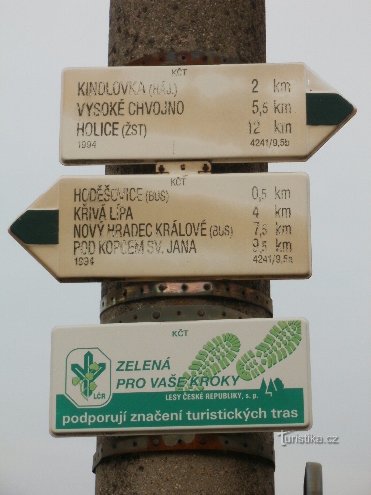 Touristenkreuzung des Wildgeheges Hoděšovka