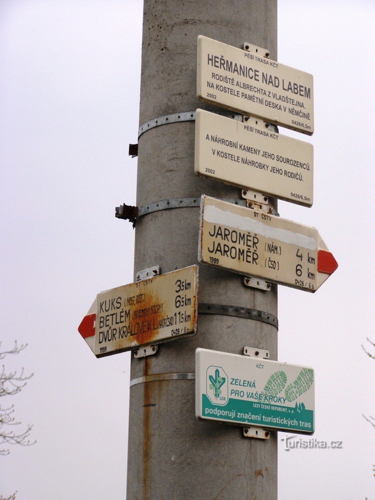 turistično križišče Heřmanice nad Labem