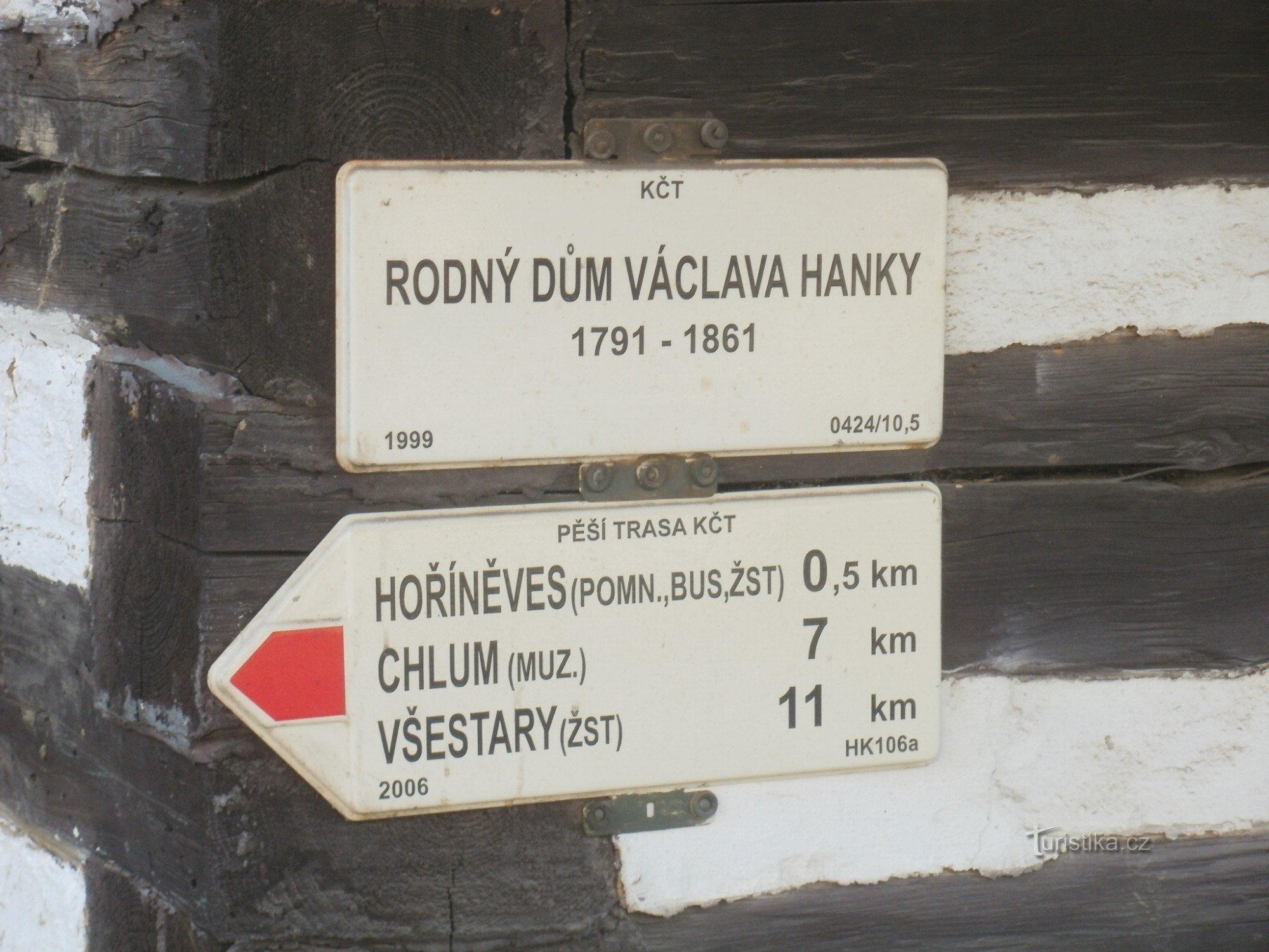 turistično križišče Hořiněves - Hankův dům