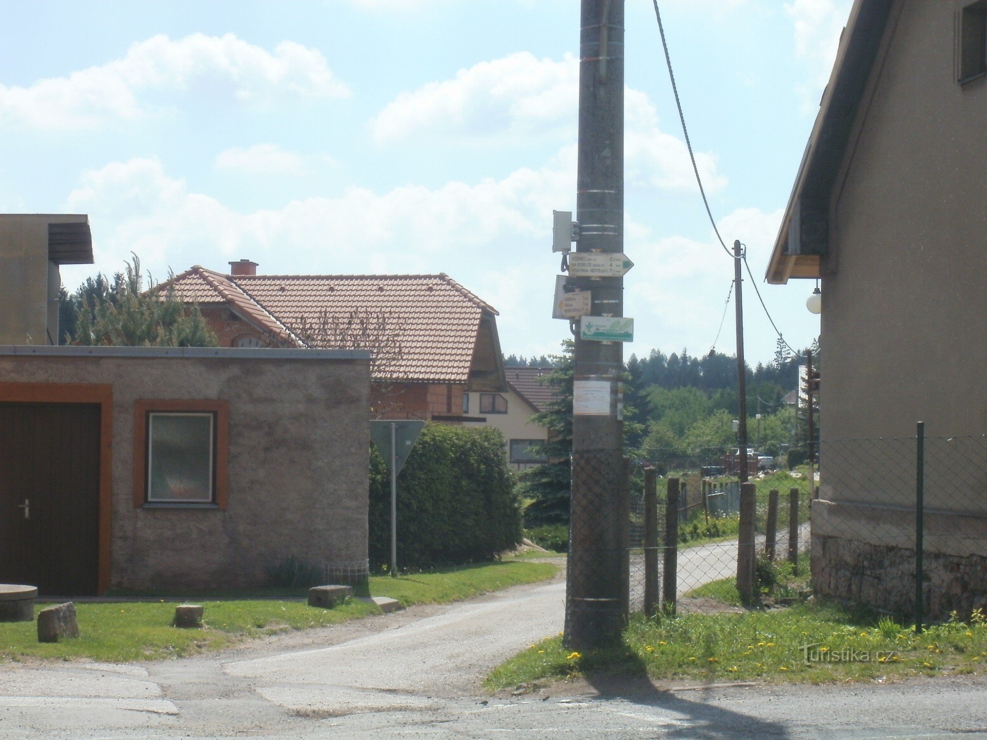 tourist crossroads Horka near Staré Paka