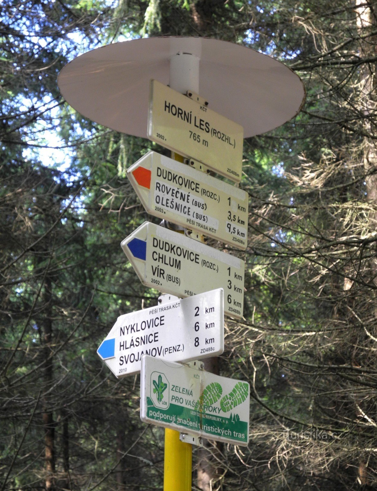 Turistické rozcestí Horní les