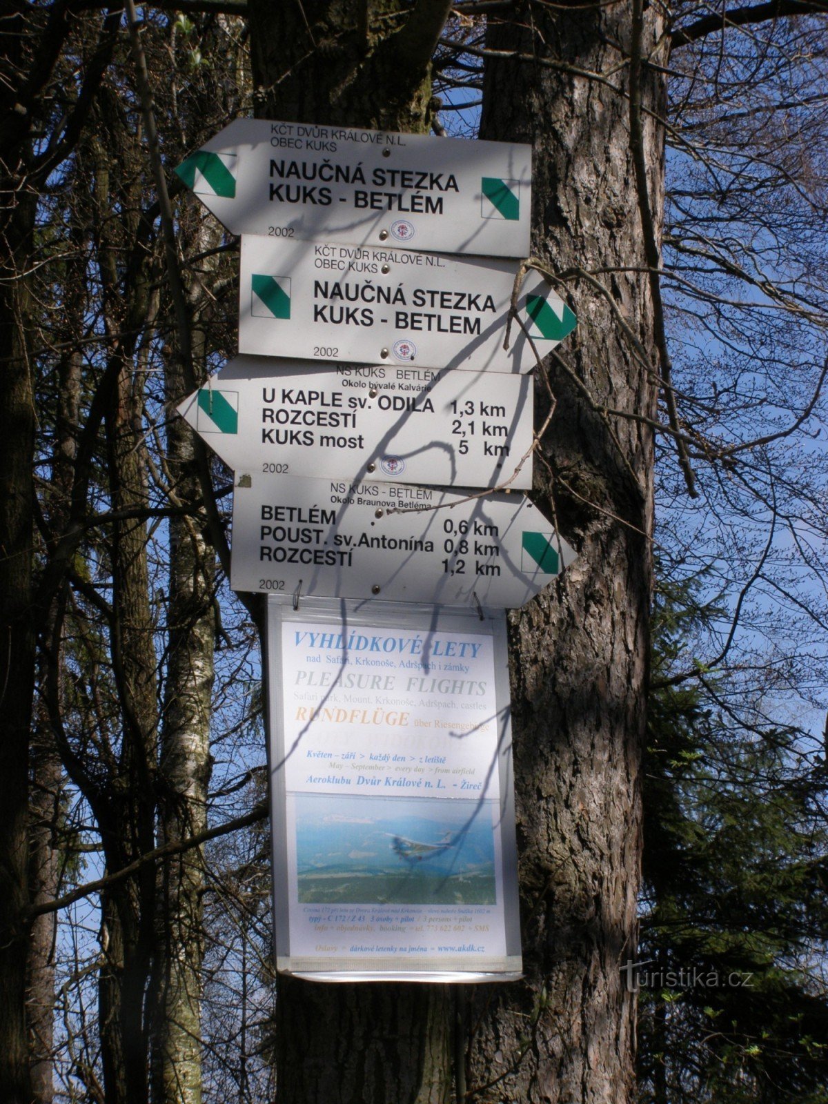 encruzilhada turística Hřibojedy - borda da floresta