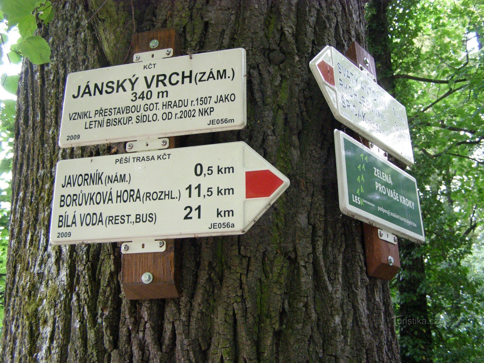 turisztikai kereszteződés Javorník - Jánský vrch