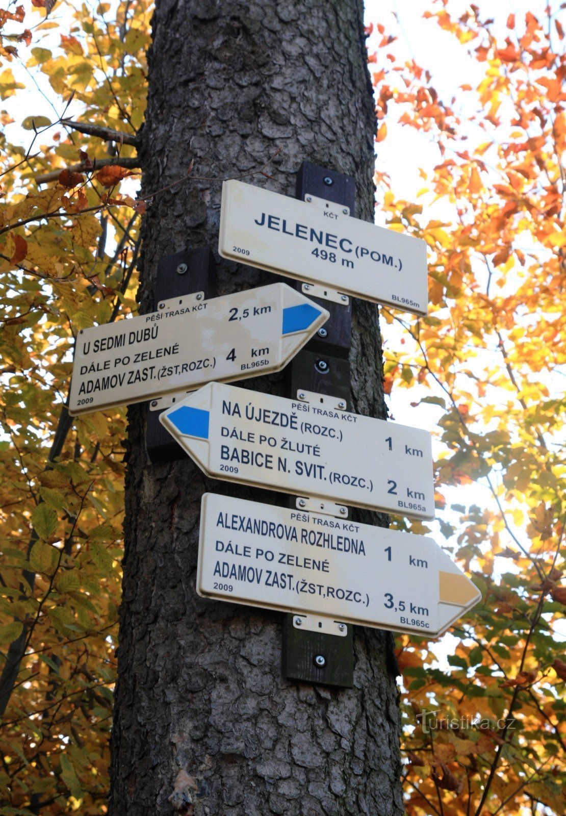 Răscruce turistică monument Jelenec