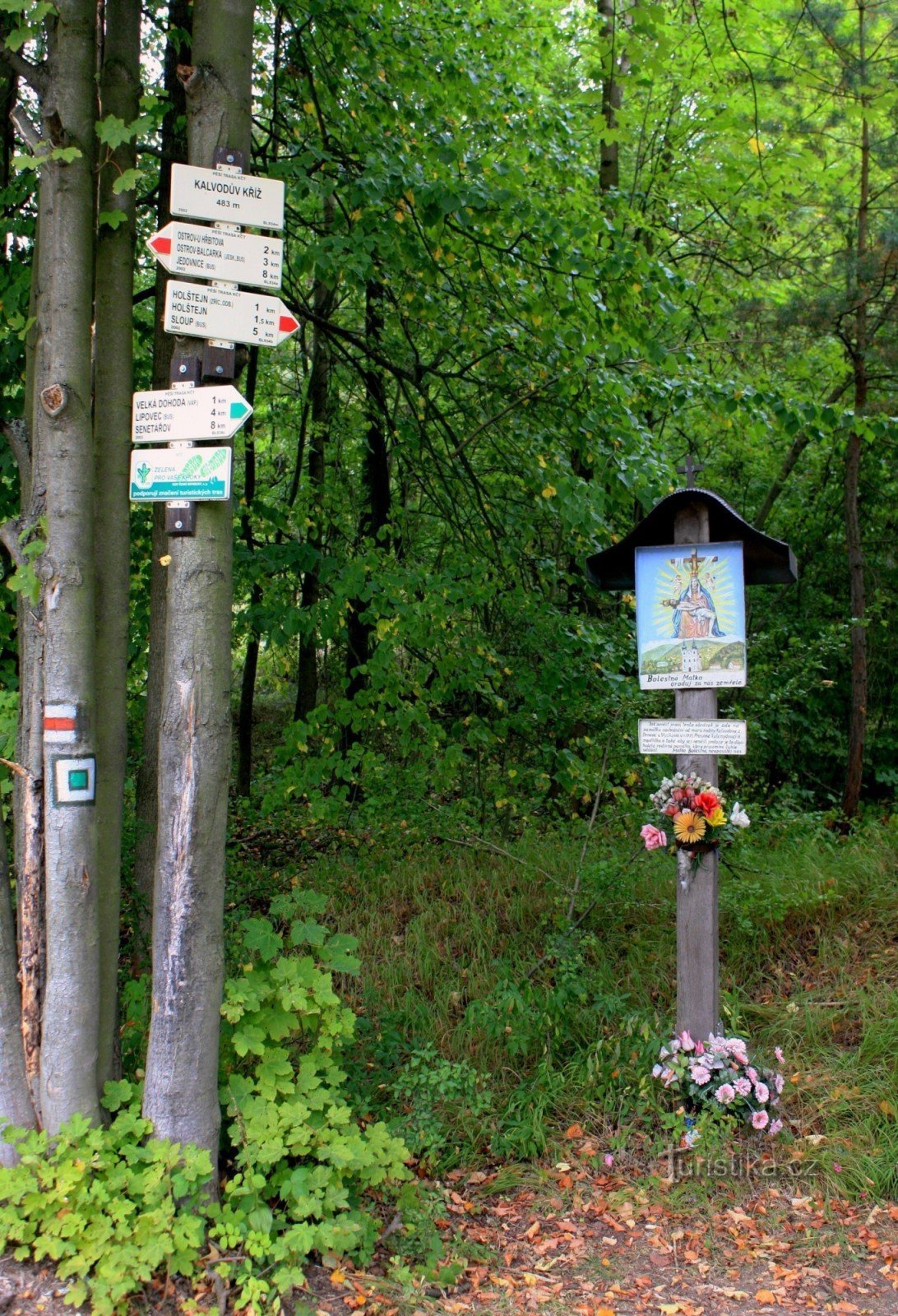 Tourist crossroads Kalvodův kříž