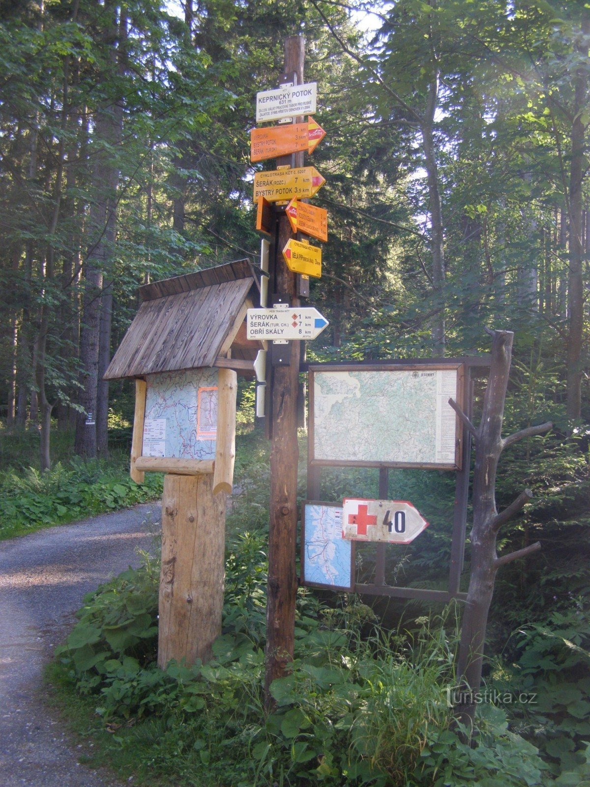 tourist crossroads - Keprnický potok