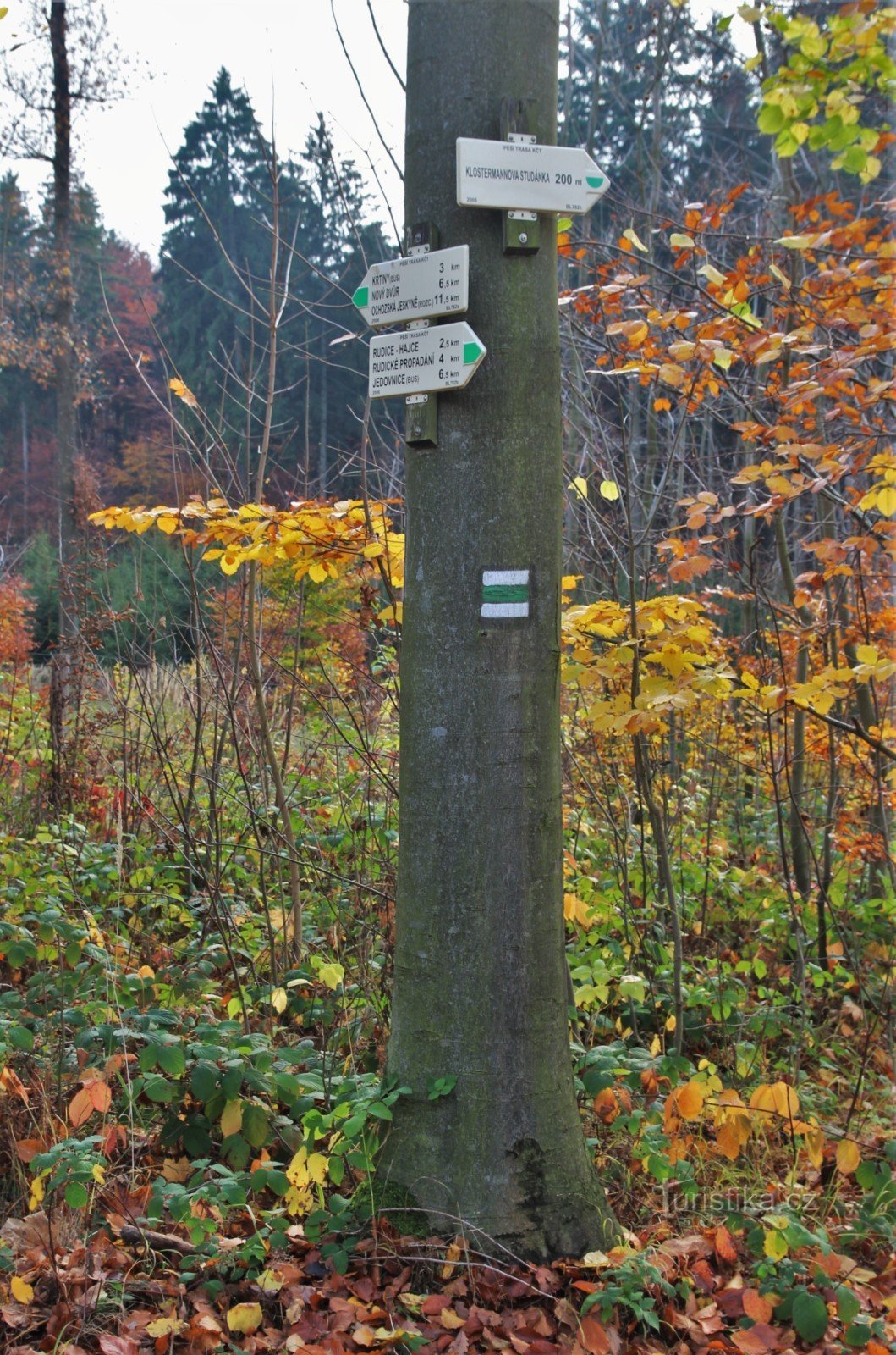 Touristenkreuzung Klostermannsbrunnen, Abzweigung