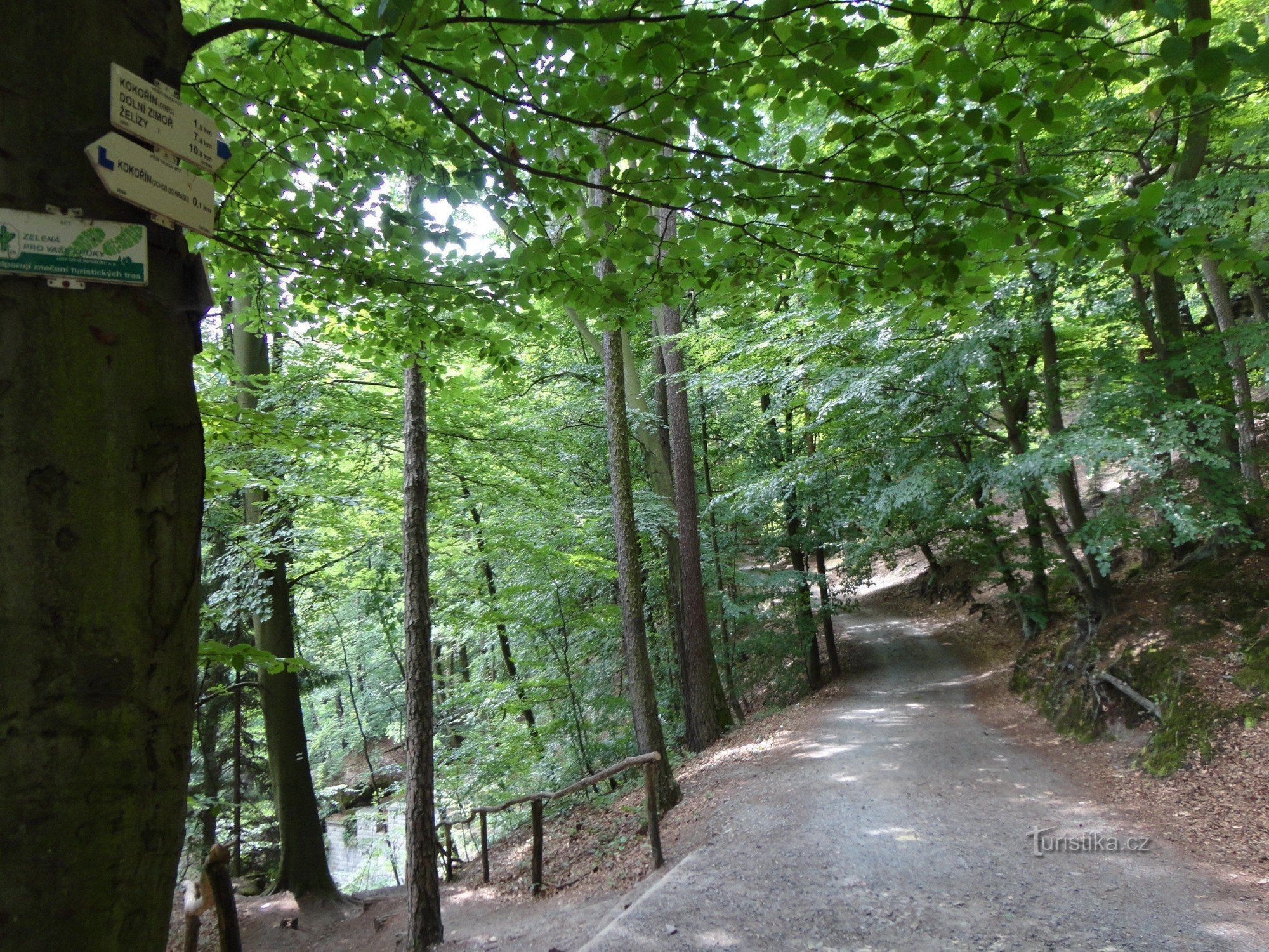 turisti risteyksessä Kokořín - lähellä linnaa