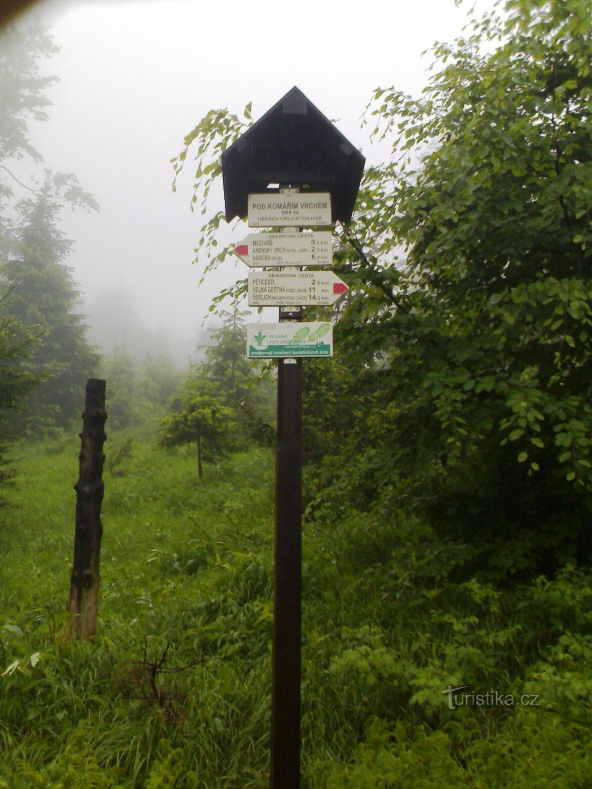 Komáří vrch răscruce turistică