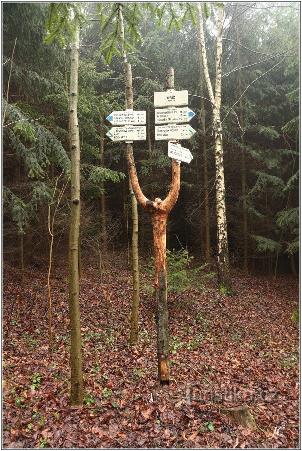 Turistické rozcestí Kříž