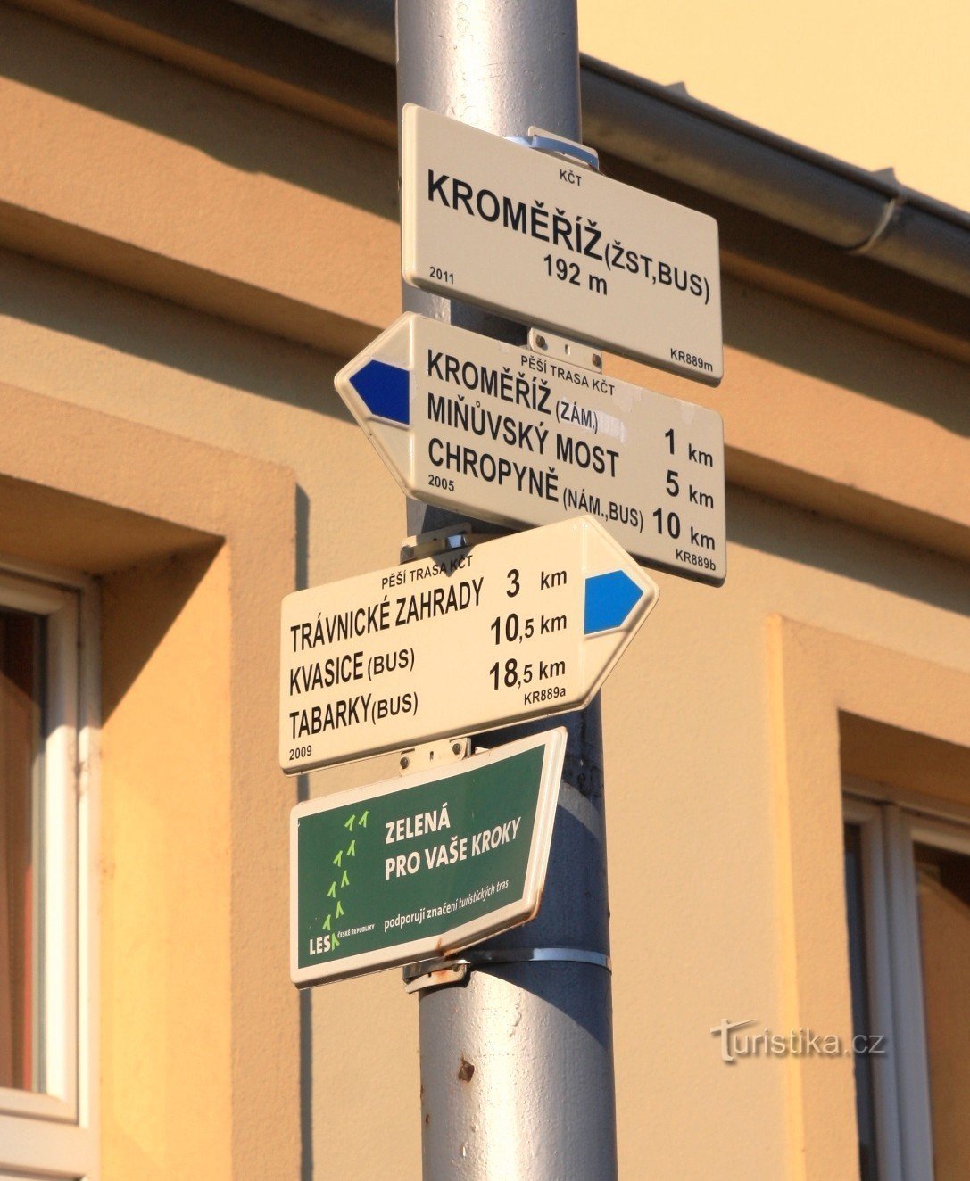 Toeristisch kruispunt Kroměříž nádraží