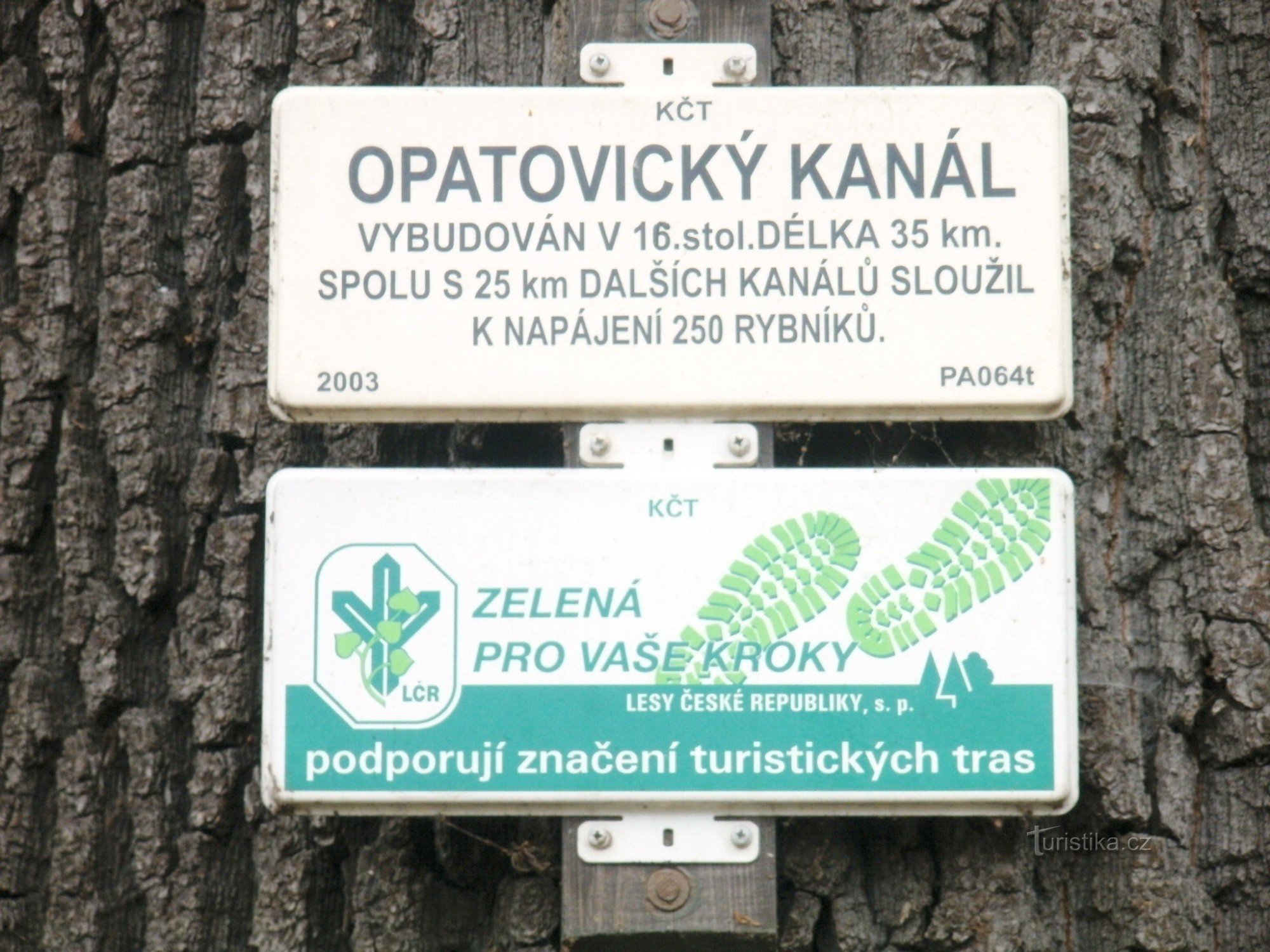 toeristisch kruispunt Lázně Bohdaneč - Kanaal van Opatovice