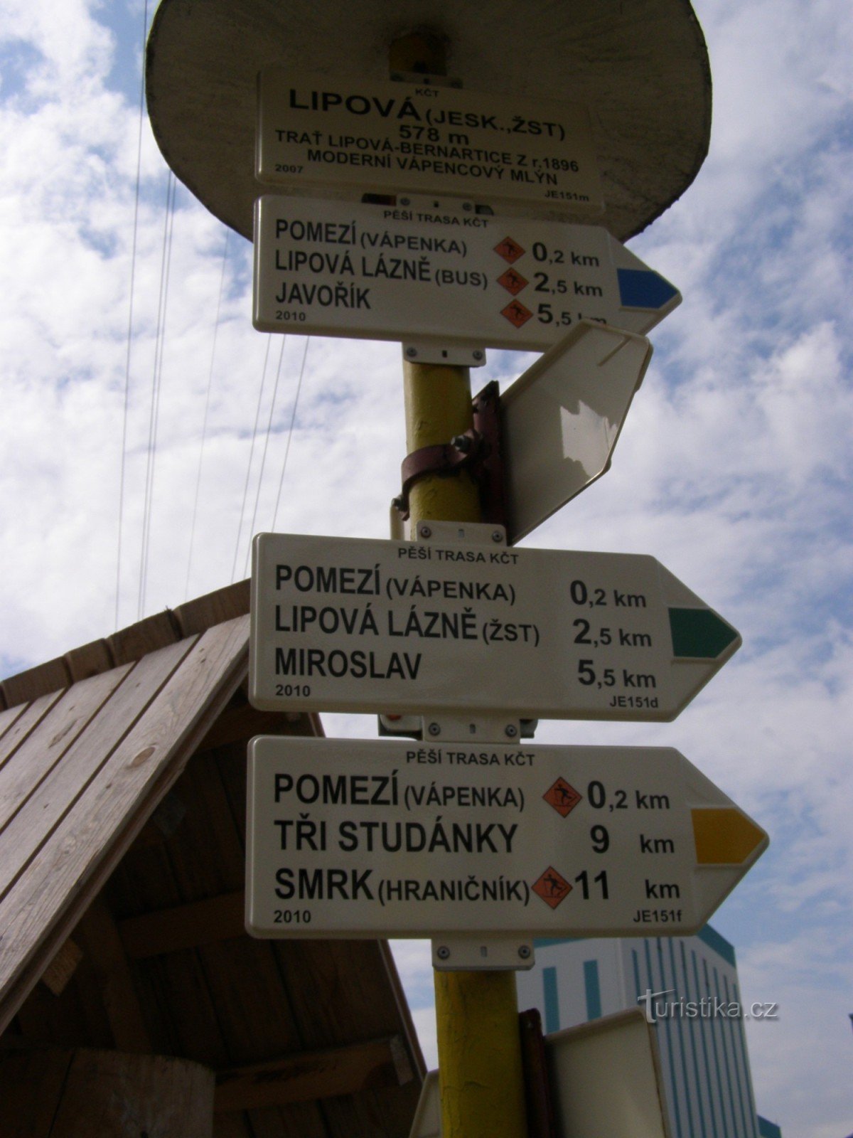 nod turistic Lipová - cale ferată