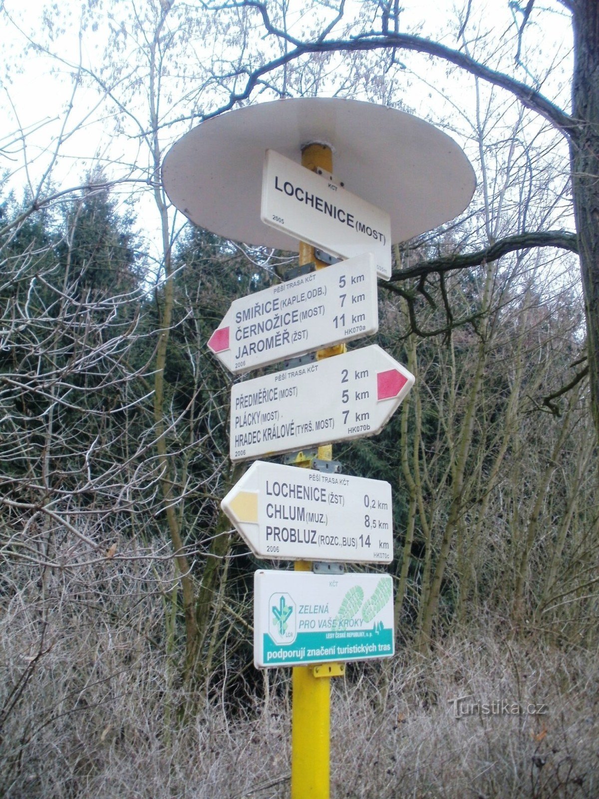 encruzilhada turística Lochenice - ponte