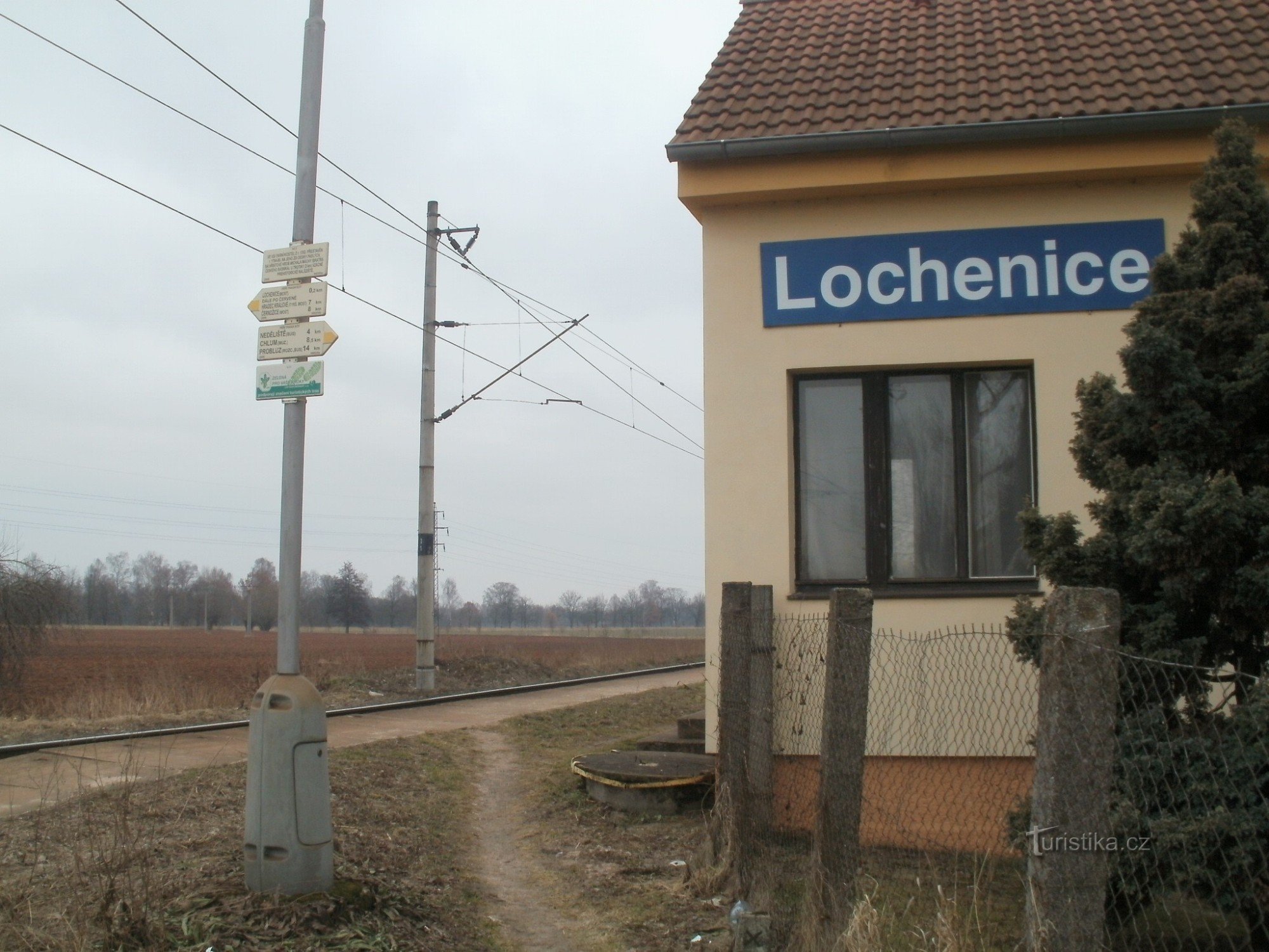 turistkorsning Lochenice - järnväg