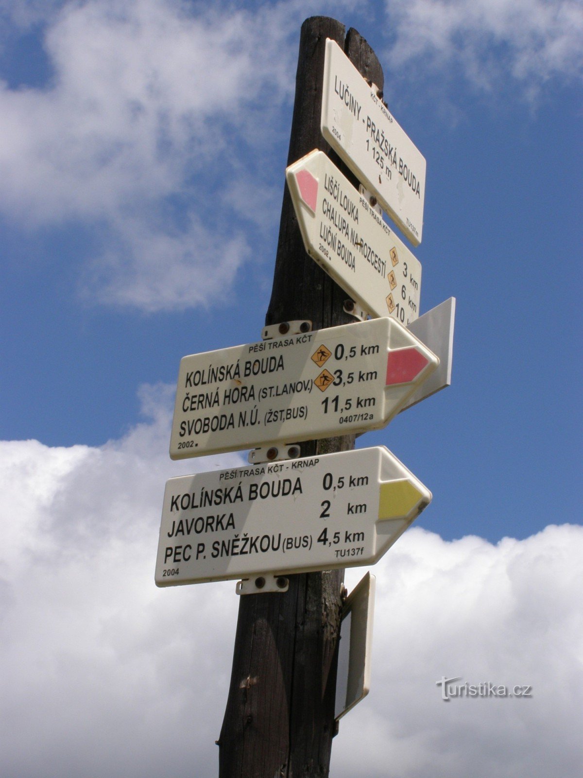 turistkorsning Lučiny - U Pražská bouda