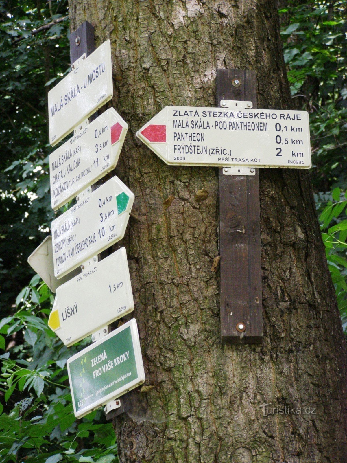 encruzilhada turística Malá Skála - perto da ponte