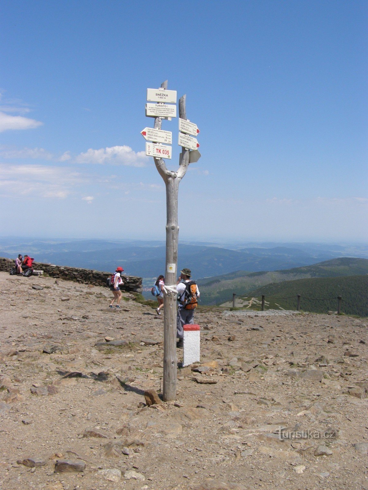 encrucijada turística en Sněžka