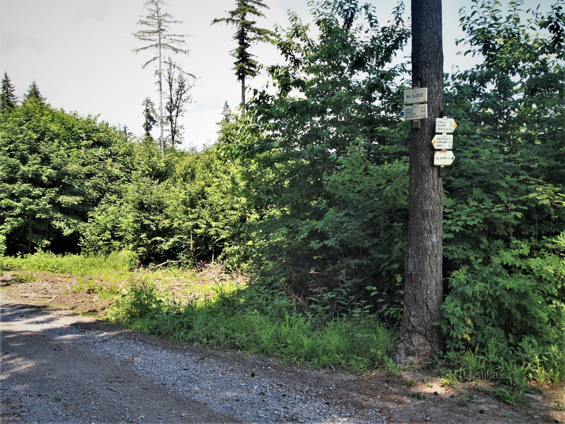 Tourist crossroads in Na Újezd