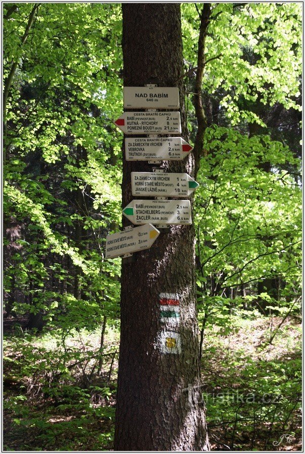 Tourist crossroads Nad Babím