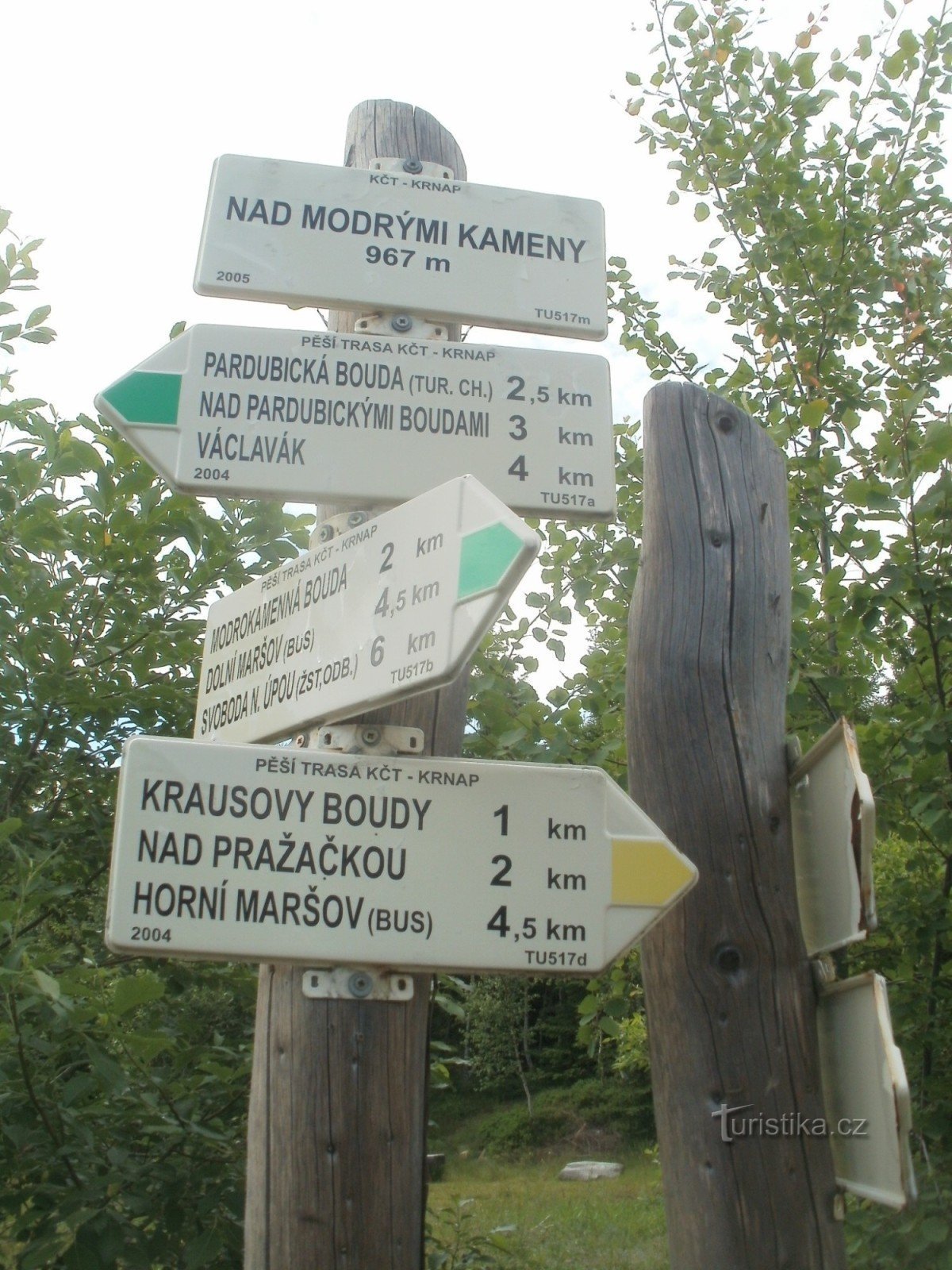 encruzilhada turística Nad Modrými kameny