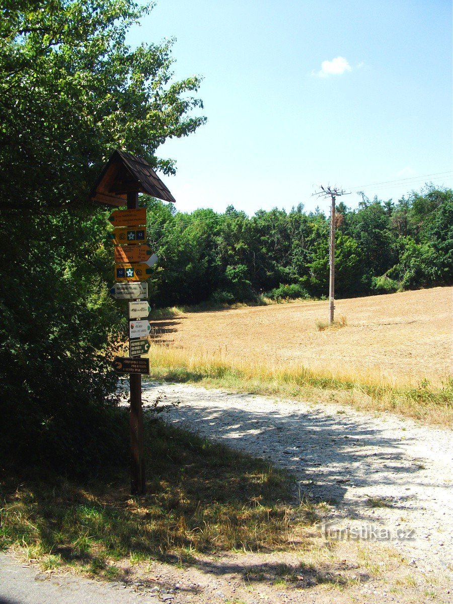 Plačkova s​​tudánka 上方的旅游十字路口