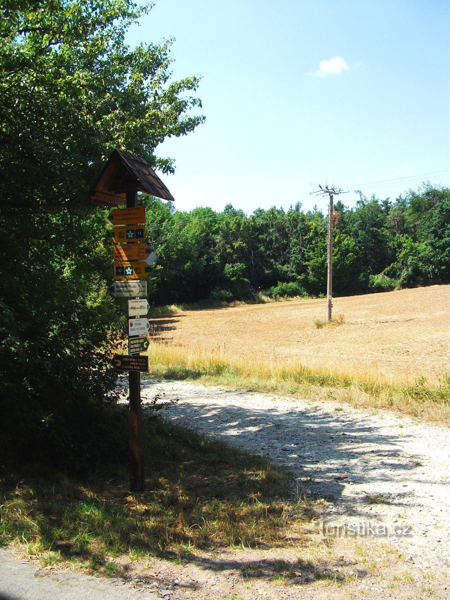 Encruzilhada turística acima de Plačkova studánka