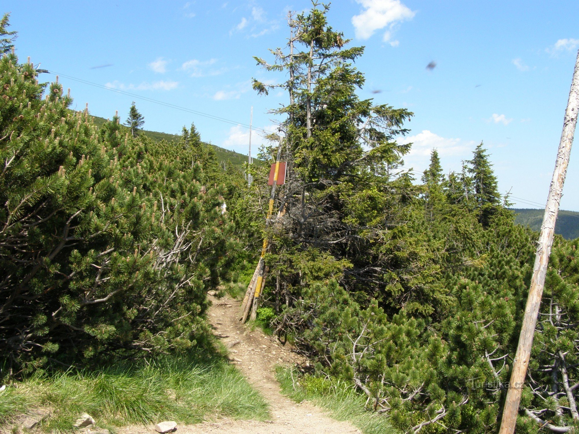 tourist crossroads Nad Růžovohorský sedlom