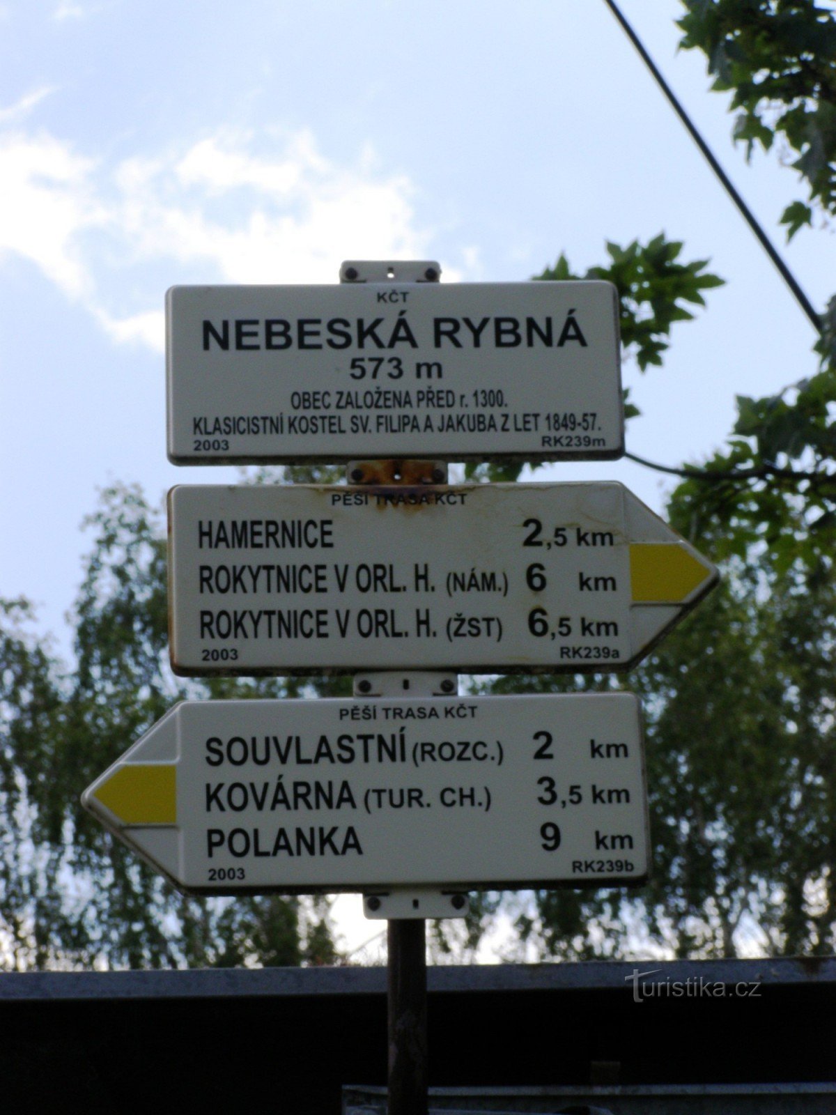 turistično križišče Nebeská Rybná