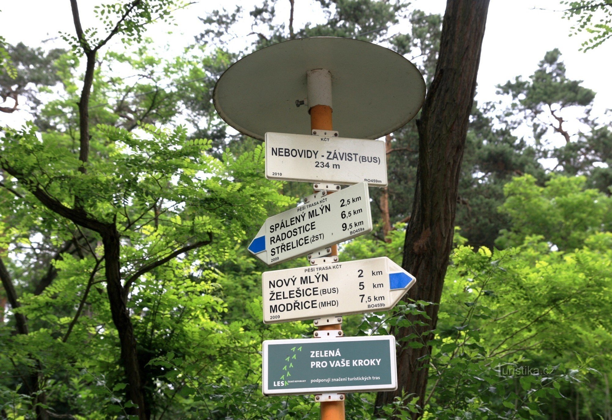 Nebovidy-Závist tourist crossroads