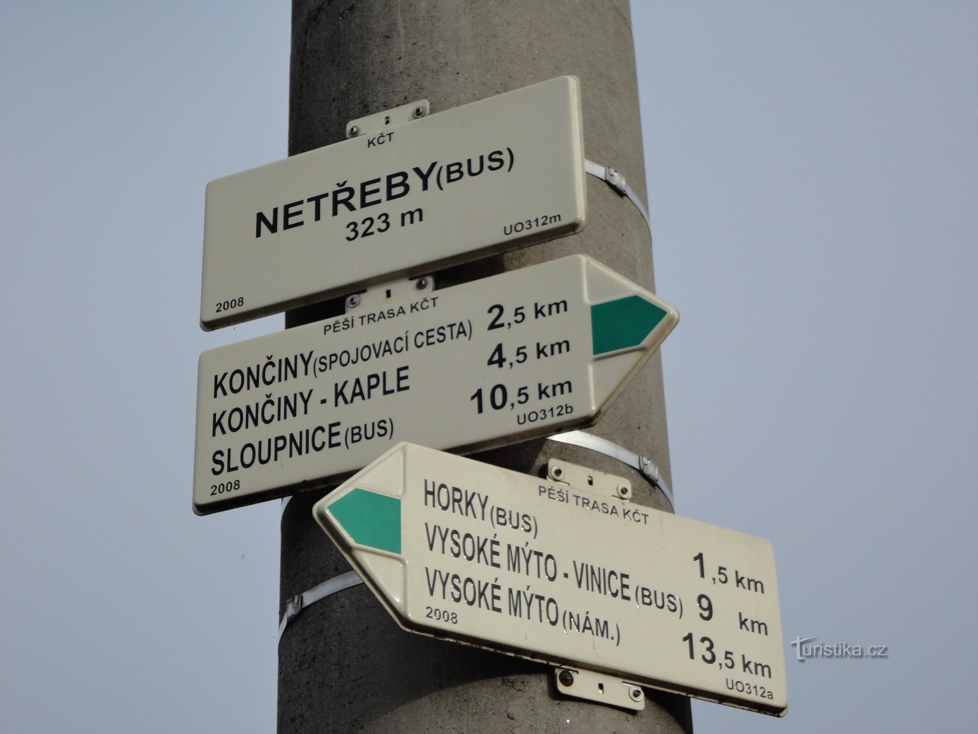 turistické rozcestí Netřeby